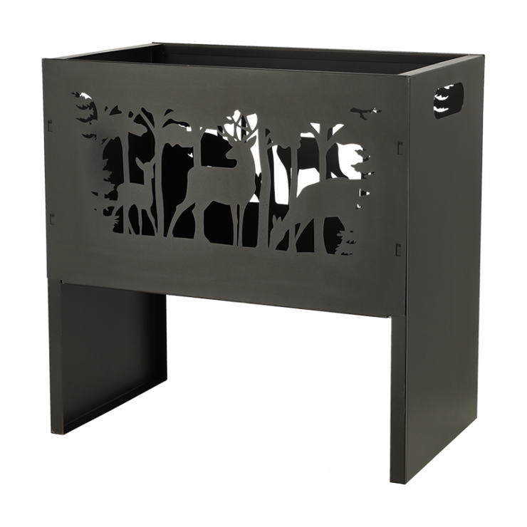 esschert design Rechthoekige vuurkorf met herten