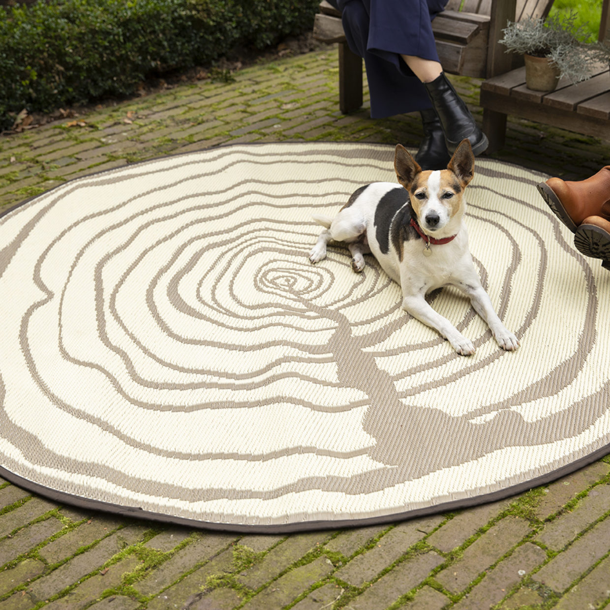 Esschert Design Rond Tuintapijt Jaarringen