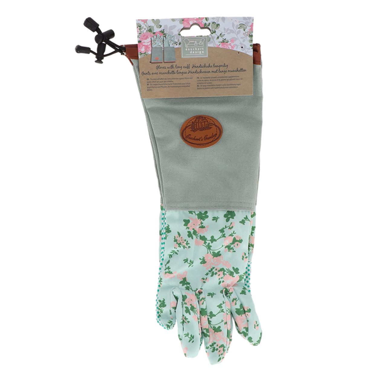 Esschert Design Roosprint/jute Handschoen Lang