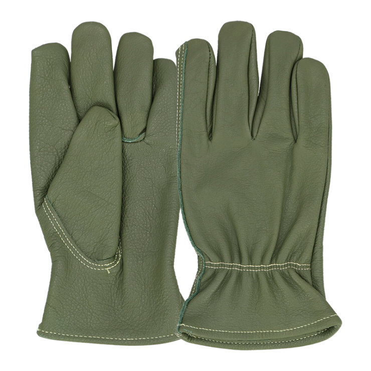 esschert design Runderleren handschoenen groen L