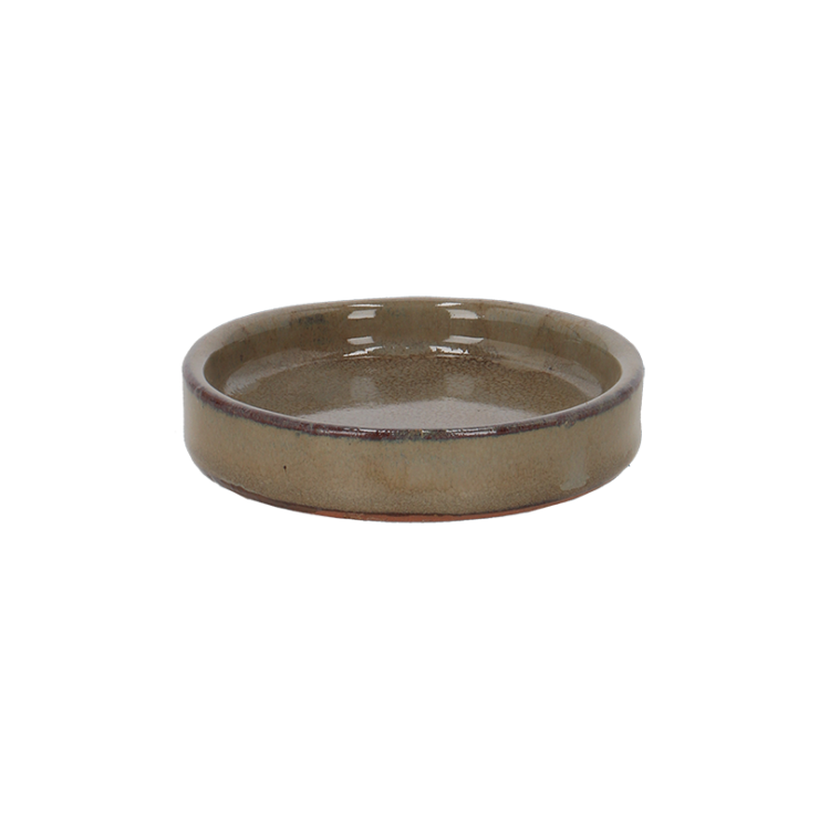 esschert design Schotel geglazuurd grijs 9cm