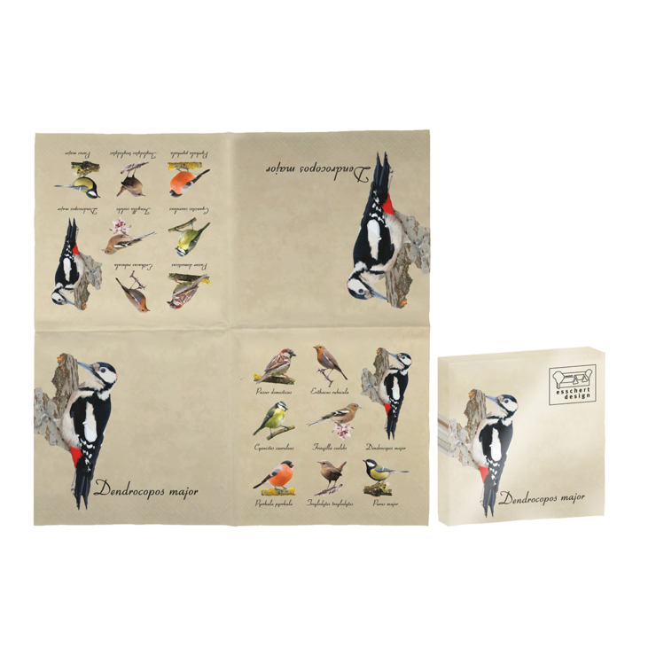 esschert design Servetten vogels 33x33cm