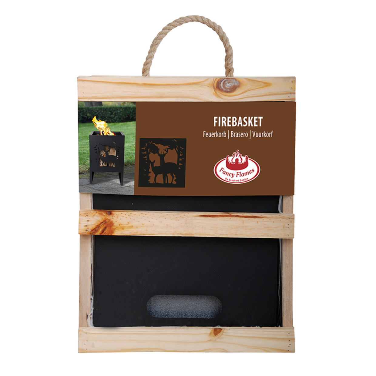 Esschert Design Vierkante Vuurkorf Met Herten