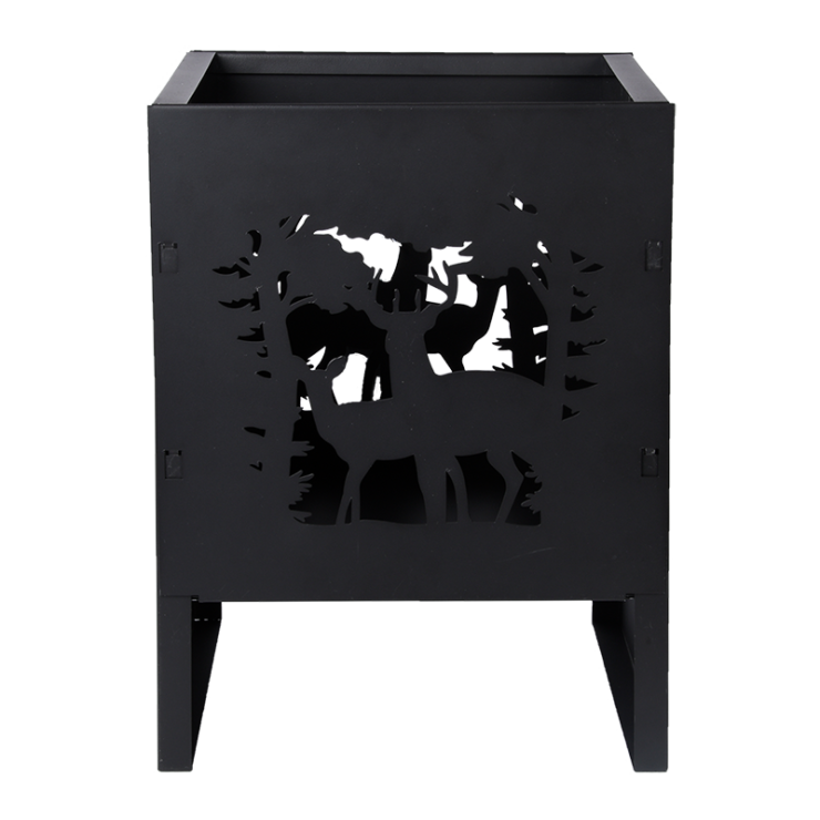 esschert design Vierkante vuurkorf met herten