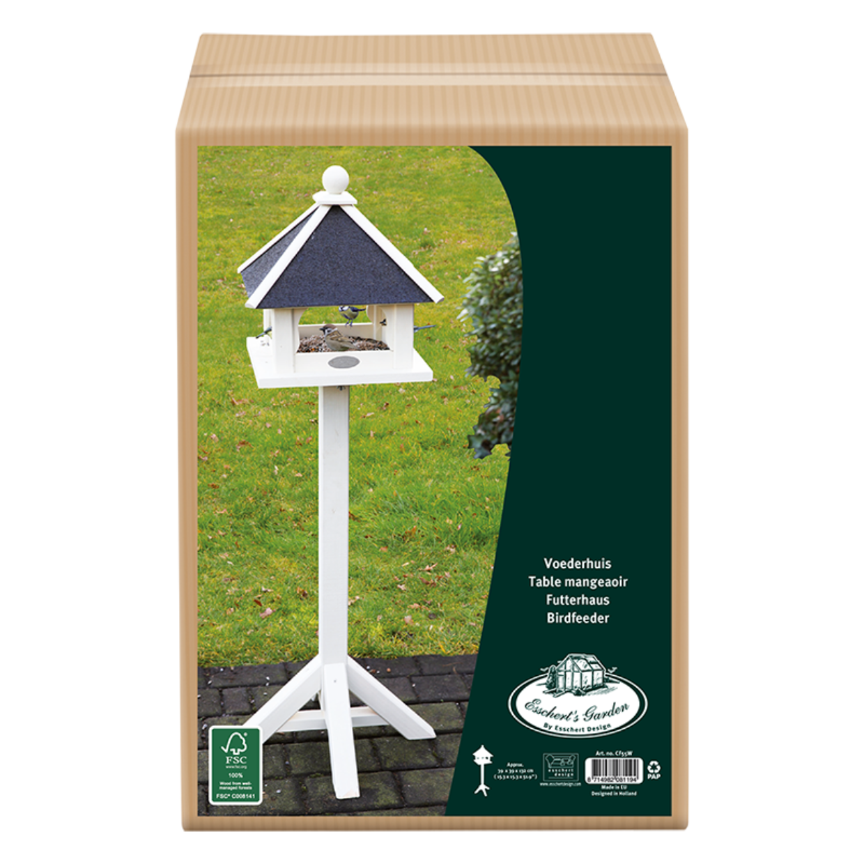 Esschert Design Voederhuis Wit