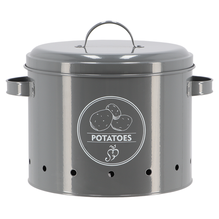 esschert design Voorraadblik aardappels antraciet