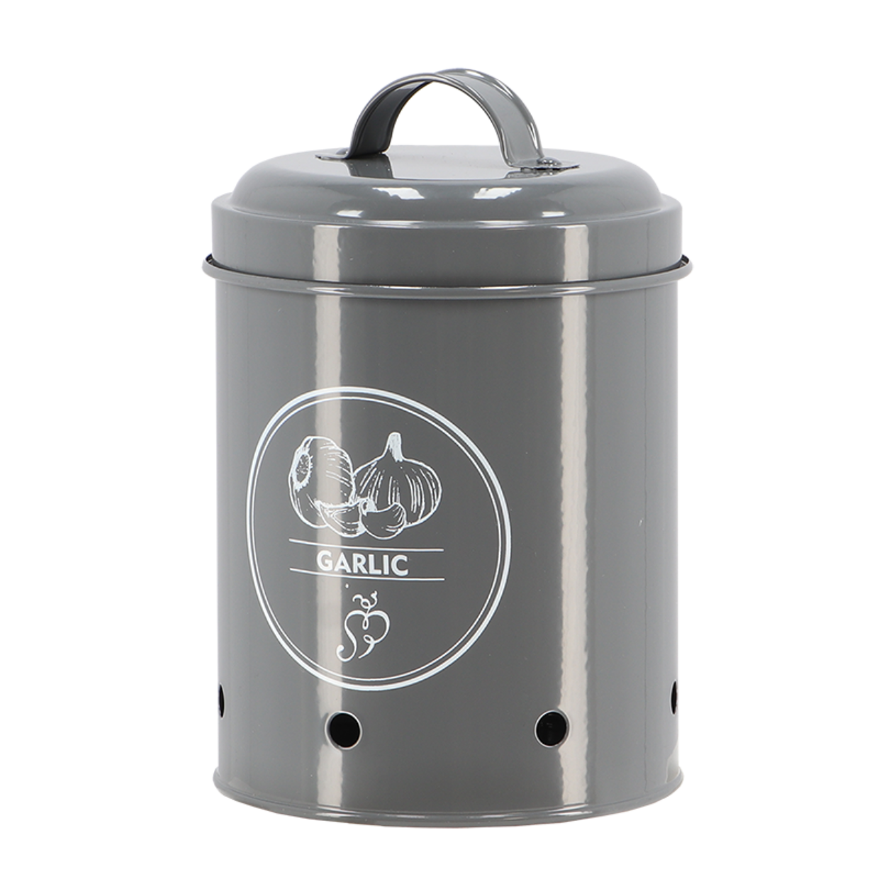 Esschert Design Voorraadblik Knoflook Antraciet