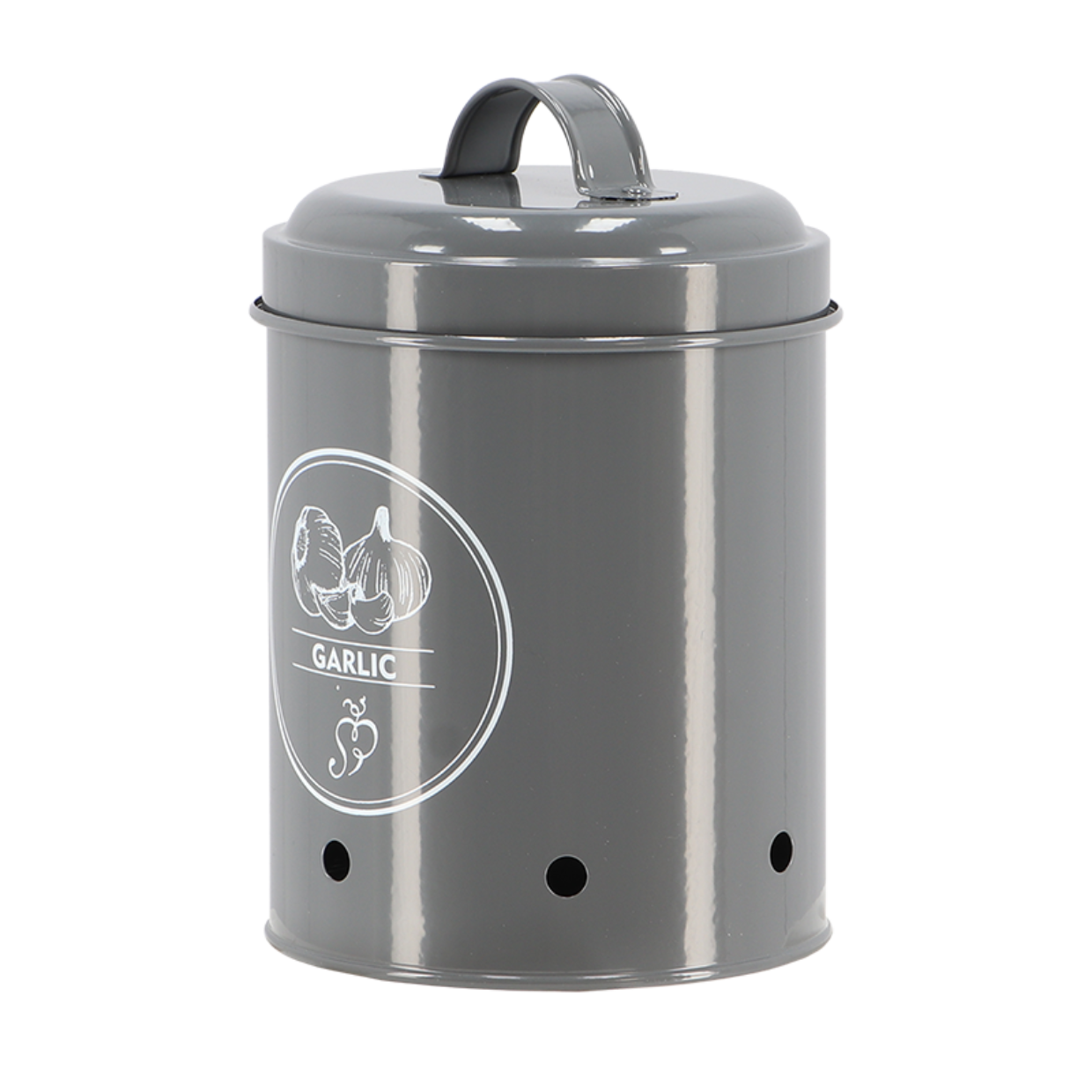 Esschert Design Voorraadblik Knoflook Antraciet