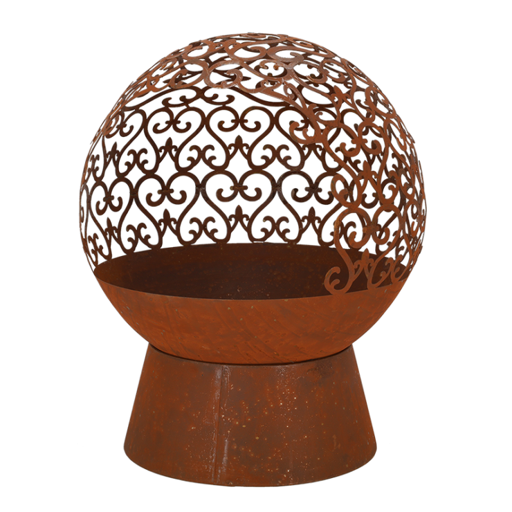 esschert design Vuurbal laser cut krullen roest S