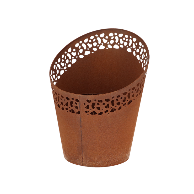 esschert design Vuuremmer roest - laser cut rondjes