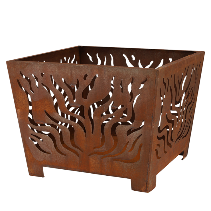 esschert design Vuurkorf vierkant roest M