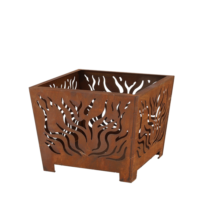 esschert design Vuurkorf vierkant roest S