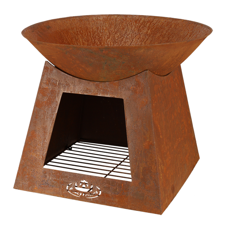 esschert design Vuurschaal met houtopslag S