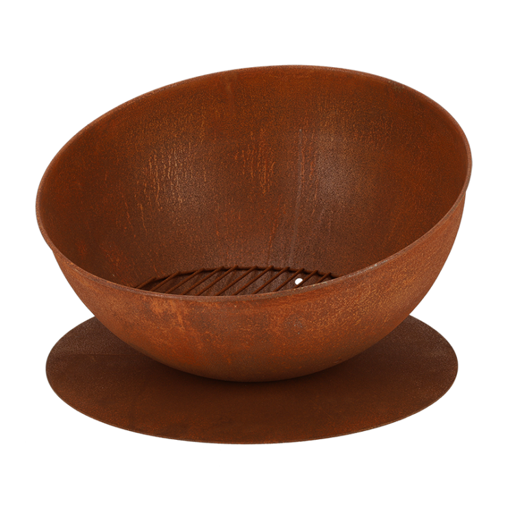 esschert design Vuurschaal schuin op schijf roest