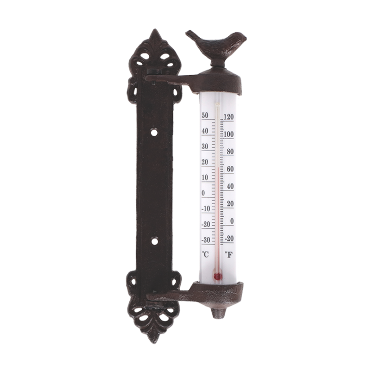 esschert design Wandthermometer vogel in giftbox