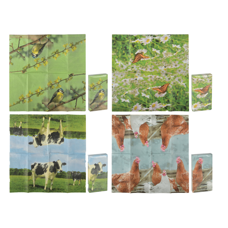 esschert design Zakdoekjes nature print