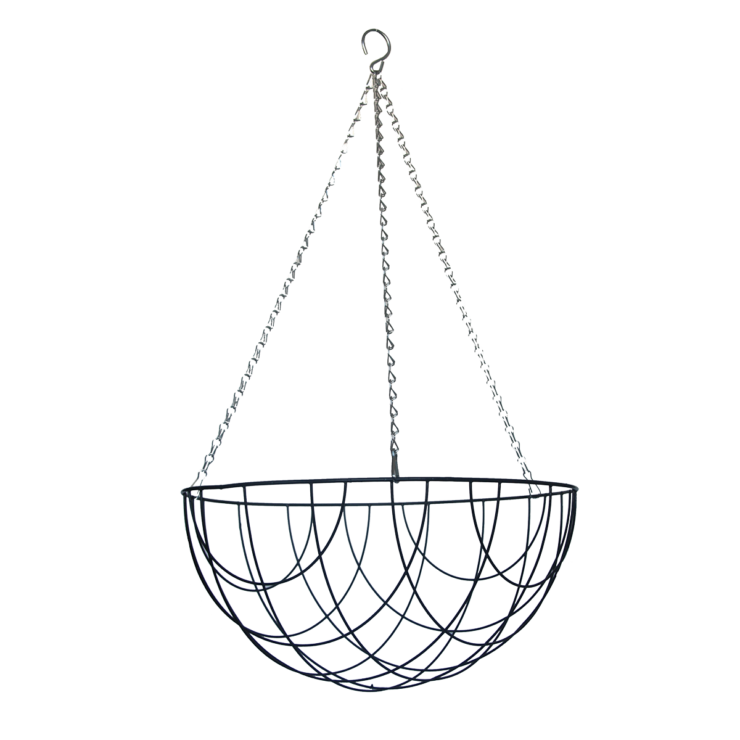 esschert design Zwart metalen hanging basket XL