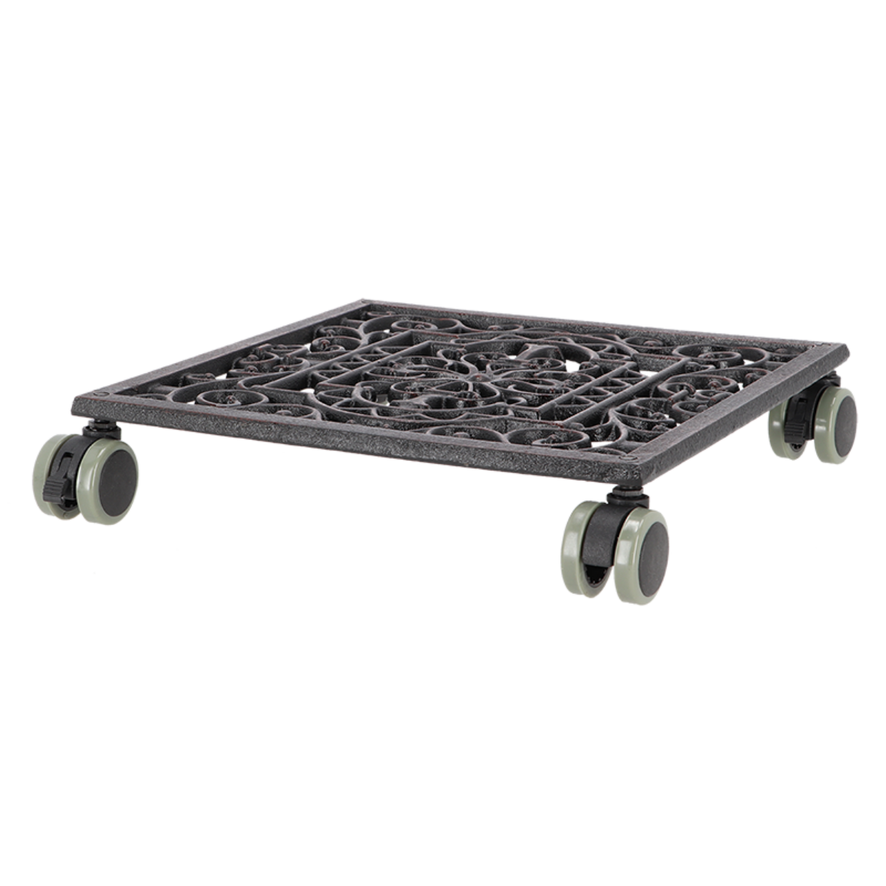 Esschert Design Indoor Gietijzeren Vierkante Klassieke Plantentrolley L