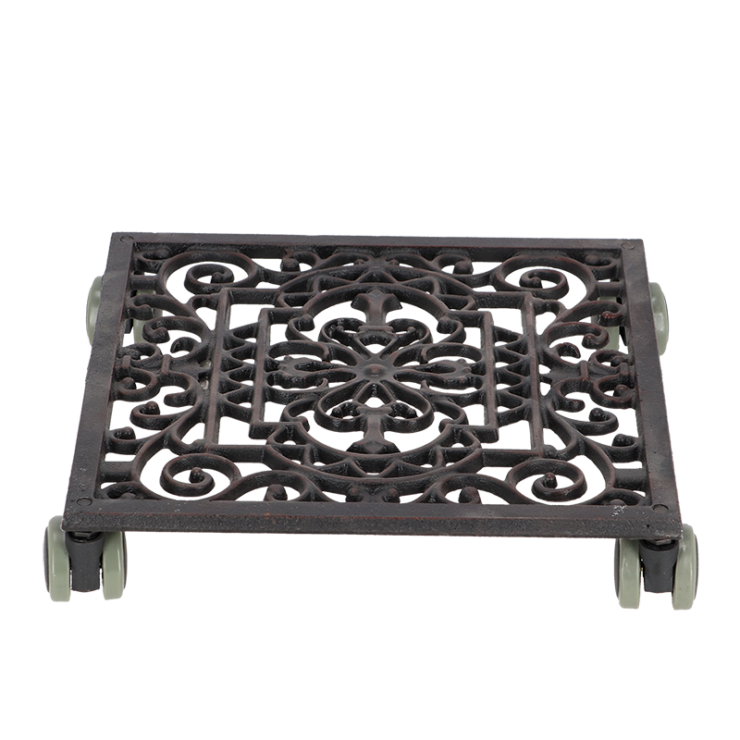 esschert design Indoor gietijzeren vierkante klassieke Plantentrolley L