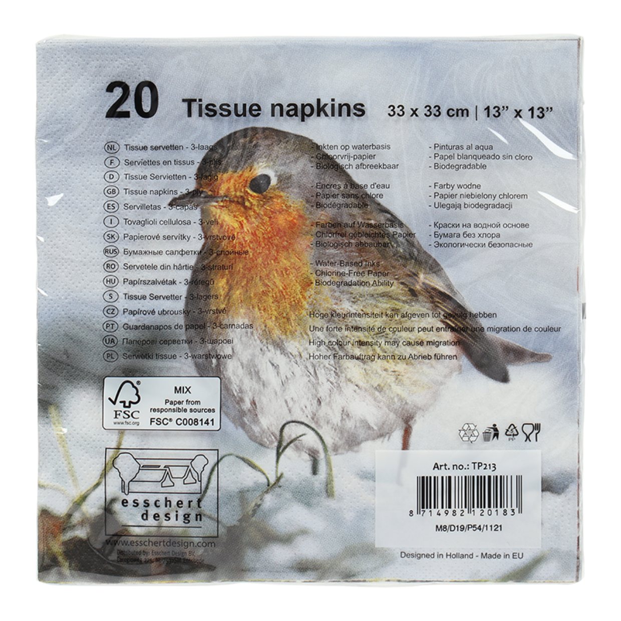 Esschert Design Papier Servetten Roodborst/eekhoorn