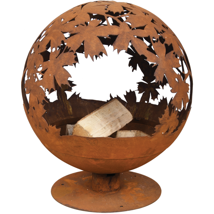 esschert design Roest vuurbal lasergesneden bladeren