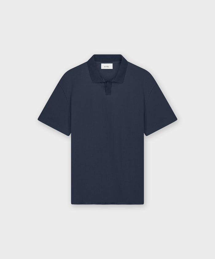 etq amsterdam PO 02 Essence Buttonless Blueberry Gemerceriseerd Pima-katoen