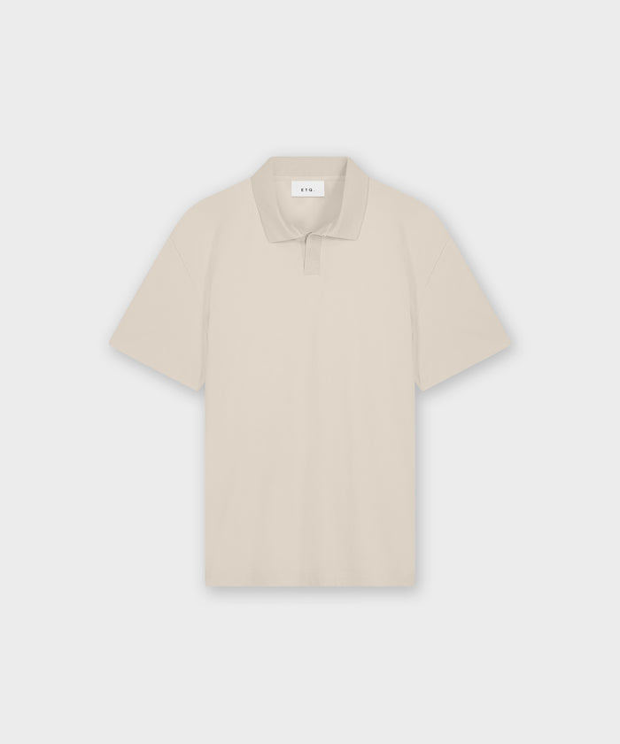 etq amsterdam PO 02 Essence Buttonless Sand Gemerceriseerd Pima-katoen