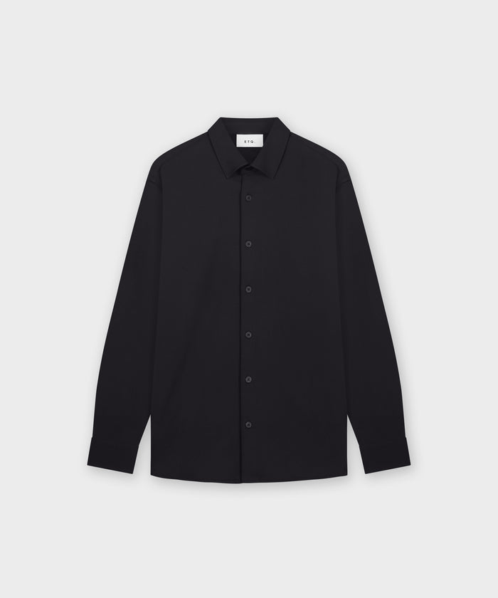 etq amsterdam SH 01 Essence Black Twill-stof – strijkvrij