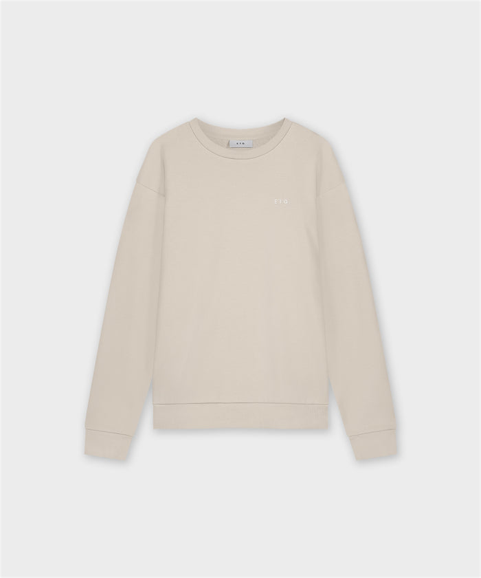 etq amsterdam SW 01 Essence Logo Sand Amerikaanse fleece