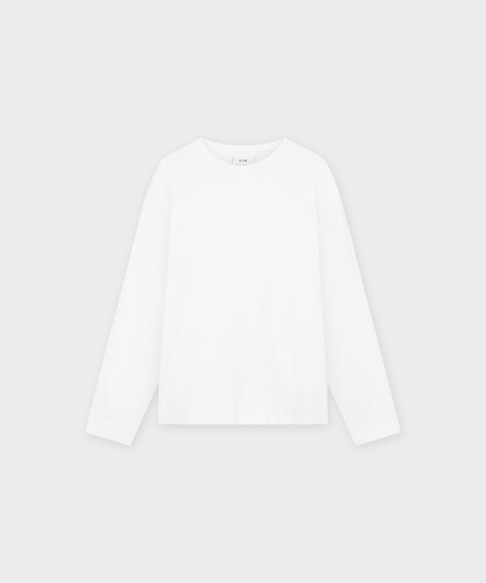 etq amsterdam TS 03 Essence Longsleeve White Italiaanse Fleece