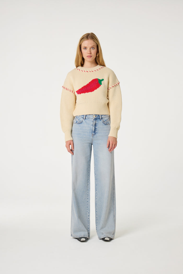 fab by fabienne chapot Alex Wide Leg Jeans Faded Light Blue