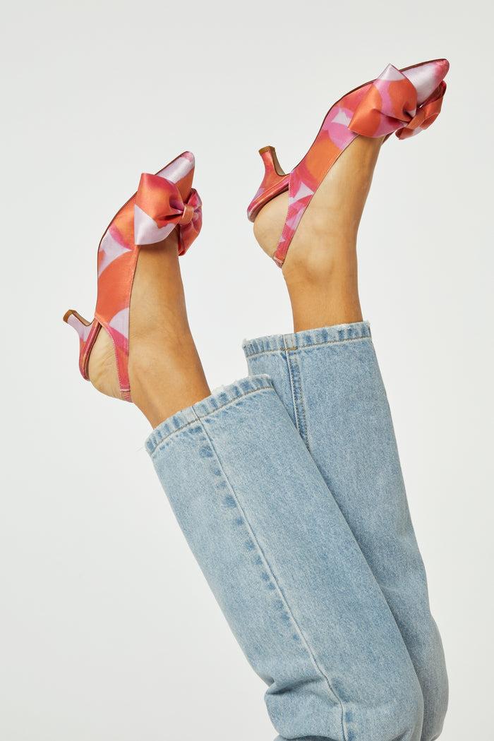 fab by fabienne chapot Beau Kitten Heel Mandarin Orange/Pink