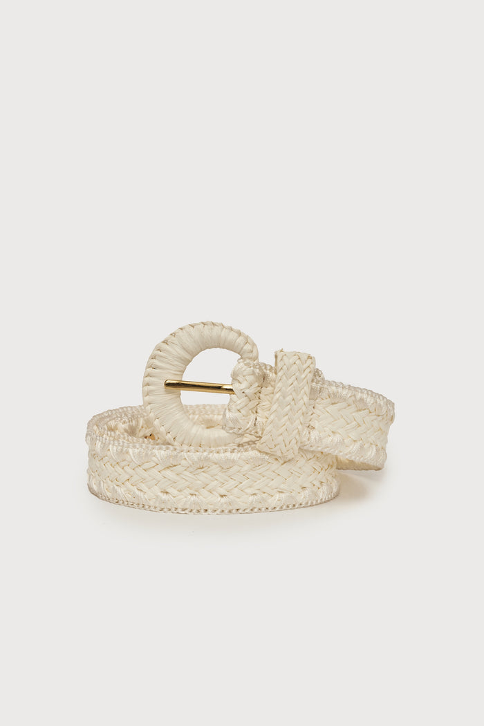 fab by fabienne chapot Raffia Belt Cream White