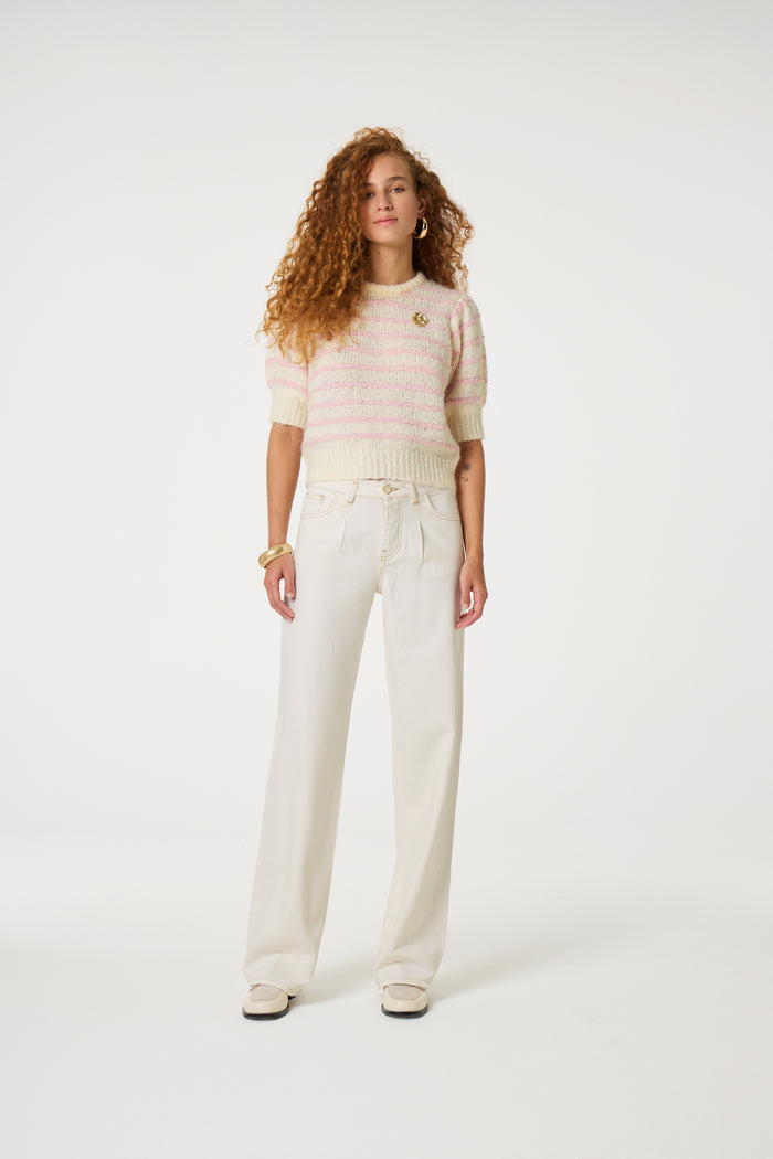 fab by fabienne chapot Lucy Wide Leg Jeans Warm White