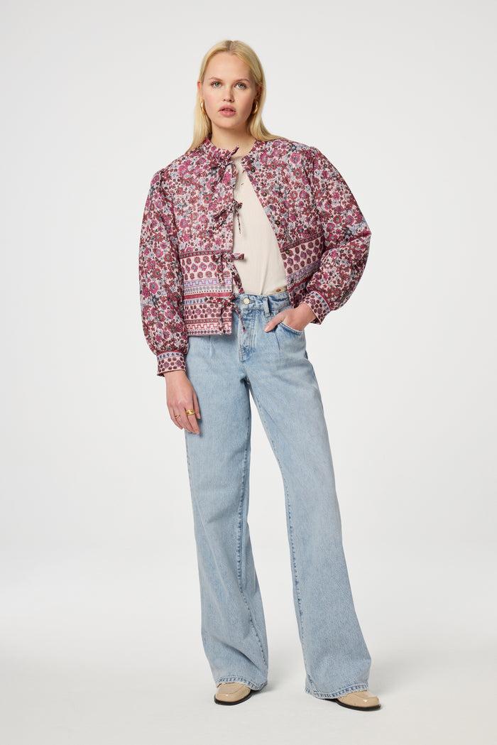 fab by fabienne chapot Patty Printed Jacket Cerise Red/Powder Bl