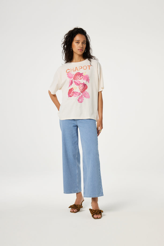 fab by fabienne chapot Steve Sketchbook T-Shirt Cosy White/Coral