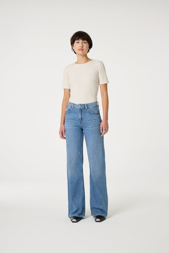 fab by fabienne chapot Thea Wide Leg Jeans Mid Blue