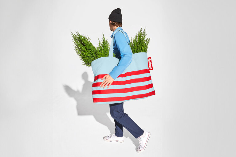 Fatboy Carry-Too-Much-Bag Grote Katoenen Tas Blauw 70x50 Cm