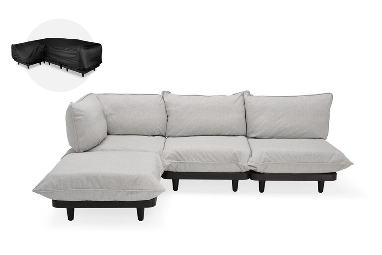 fatboy Paletti Set Large + gratis hoes Modulaire loungeset voor buiten grijs 280x190x90 cm