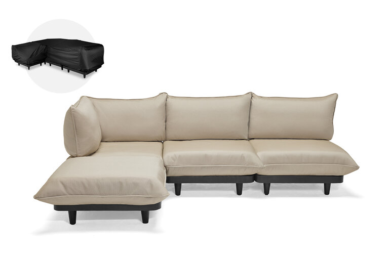 fatboy Paletti Set Large Royal + gratis hoes Modulaire loungeset voor buiten beige 280x190x90 cm