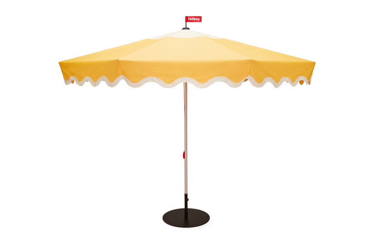 fatboy Pensol incl base black Oversized parasol met retro twist voor fijne schaduw en betrouwbare UV-bescherming inclusief parasolvoet geel Ø 350x280 cm