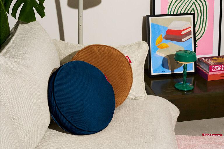 Fatboy Recycled Pill Pillow Cord Sierkussens Blauw Ø 40x7 Cm