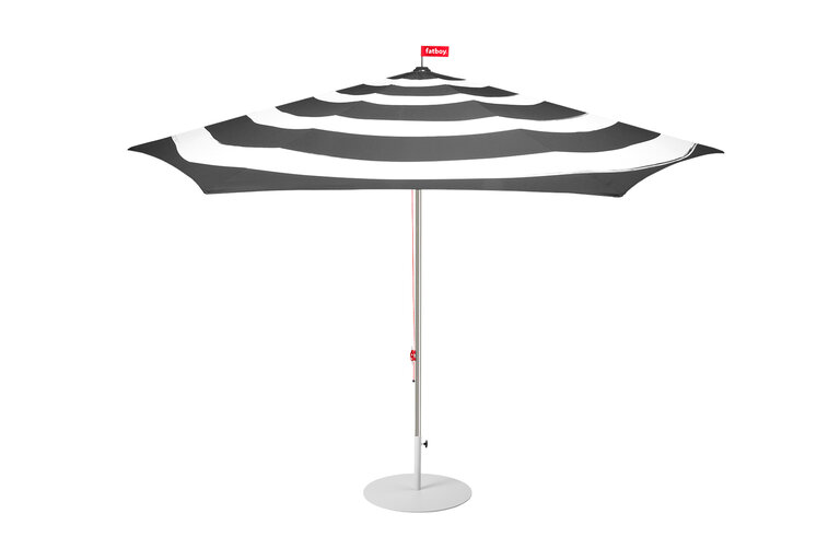 fatboy Stripesol + Base Light Grey Parasol ø 350 cm + base zwart Ø 350x280 cm