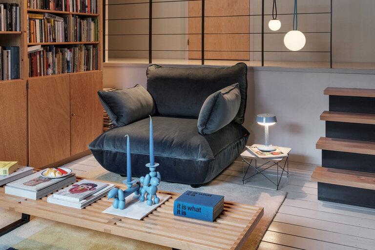 Fatboy Sumo Armrest Velvet Modulaire Binnenbank Blauw 69x35 Cm