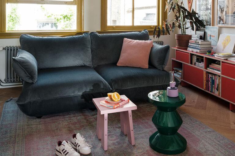 Fatboy Sumo Armrest Velvet Modulaire Binnenbank Blauw 69x35 Cm