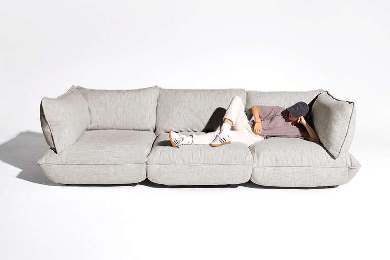 Fatboy Sumo Corner Sofa Mingle Modulaire Hoekbank Grijs 301 cmx204.5x90 Cm