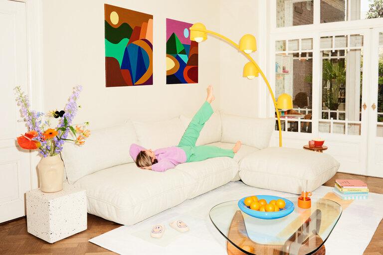 Fatboy Sumo Corner Sofa Weave Modulaire Hoekbank 301 cmx204.5x90 Cm