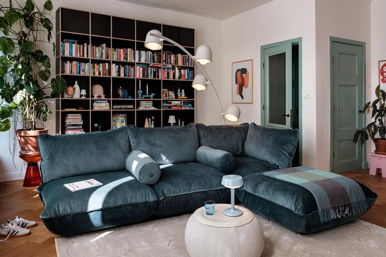 Fatboy Sumo Hocker Velvet Recycled Hocker Blauw 108x108x44 Cm