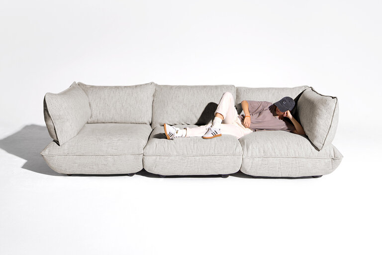 Fatboy Sumo Sofa Grand Mingle Modulaire Binnenbank Grijs 301x108x90 Cm