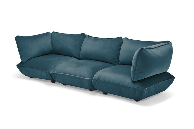 Fatboy Sumo Sofa Grand Velvet Recycled Modulaire Binnenbank Blauw 301x108x90 Cm